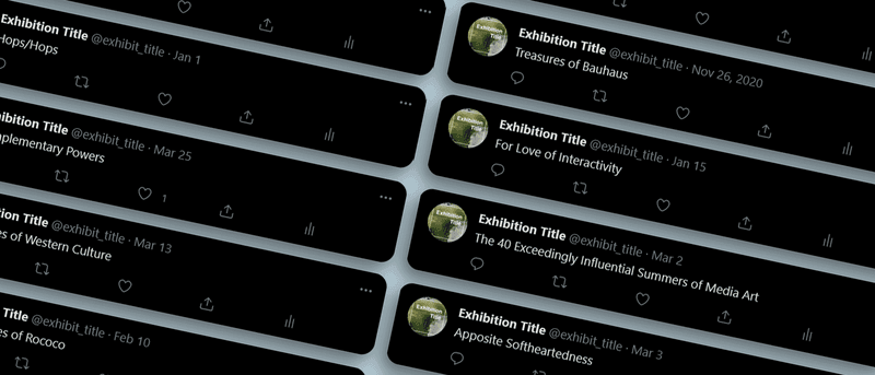 Selection of tweets with generated exhibition titles