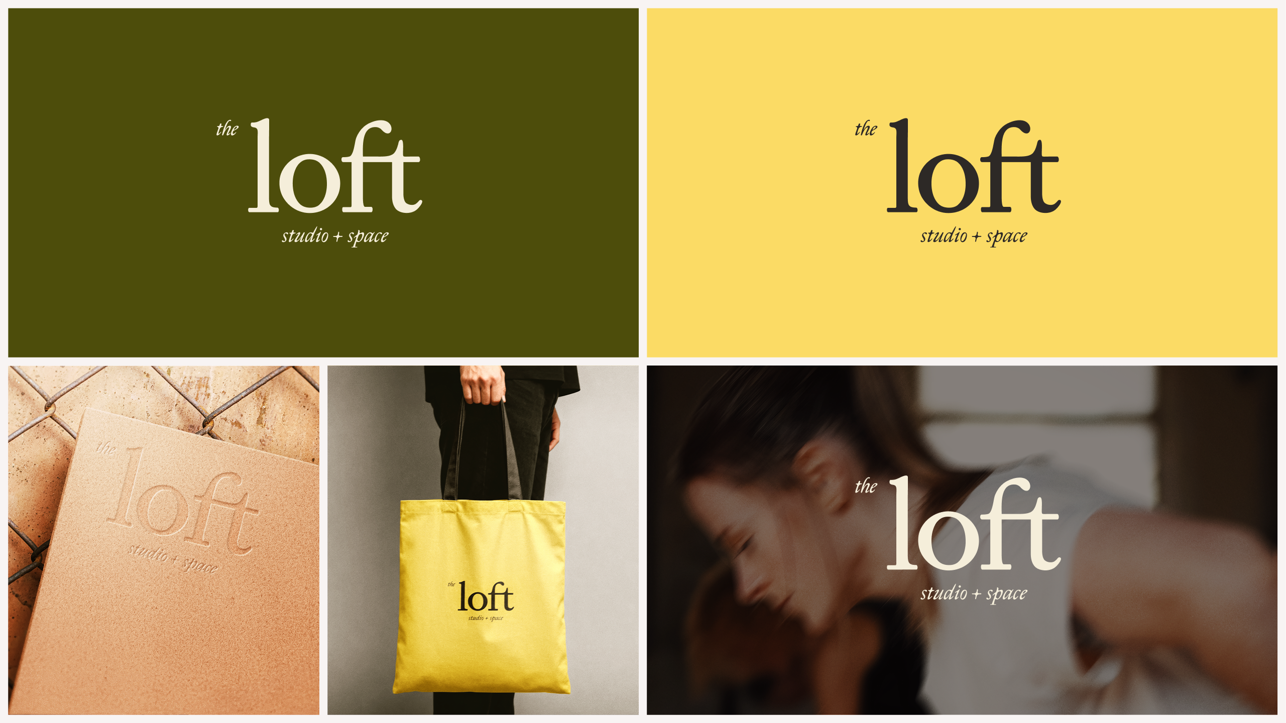 New logo, colour palette, and branding across applications like tote bags and tiles