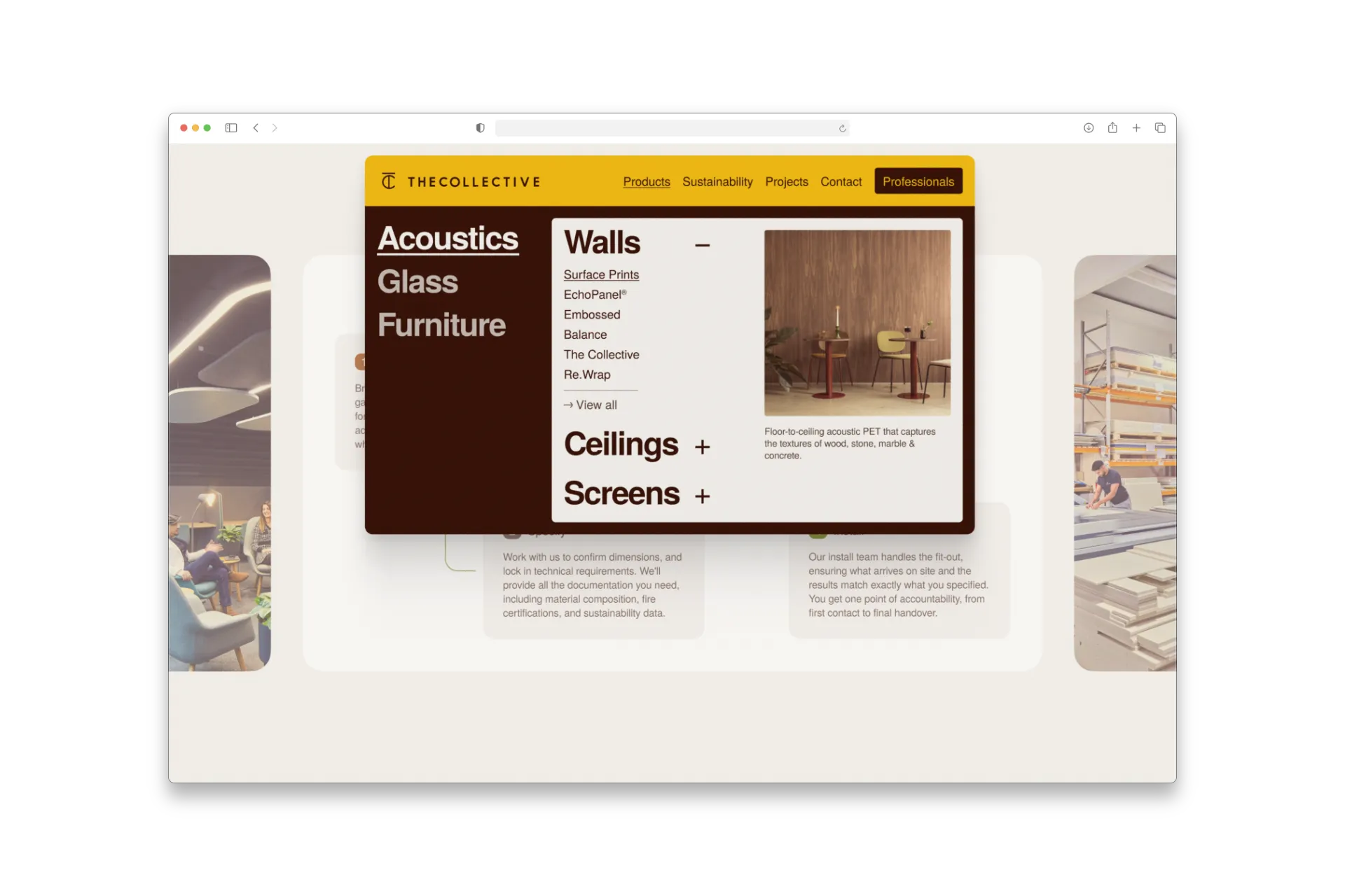 concept for a new website for a local acoustics manufacturer