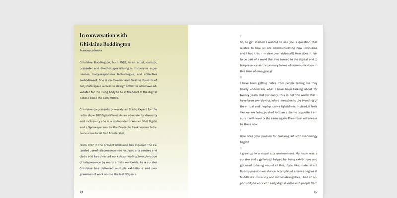 Conversation with Ghislaine Boddington from the exhibition catalogue