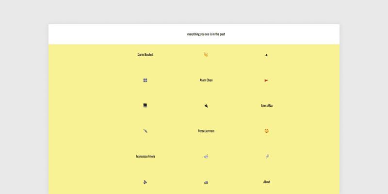 Screenshot of the virtual exhibition 'Everything You See Is In The Past'