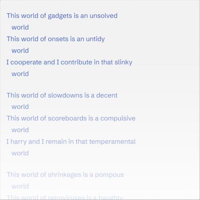Detail of poem generated by the artwork