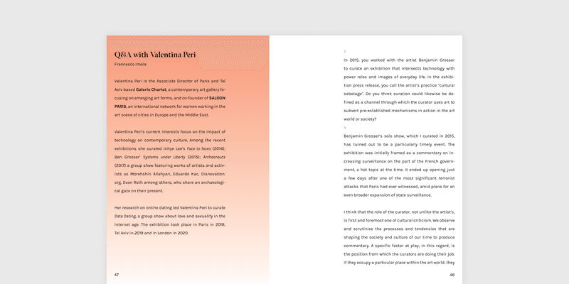 Q&A with Valentina Peri from the exhibition catalogue