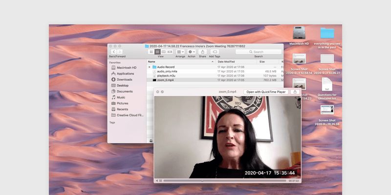 Screenshot of recorded conversation with Ghislaine Boddington
