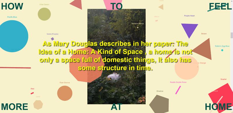 Screenshot from interactce webpage with colourful shapes, images and text