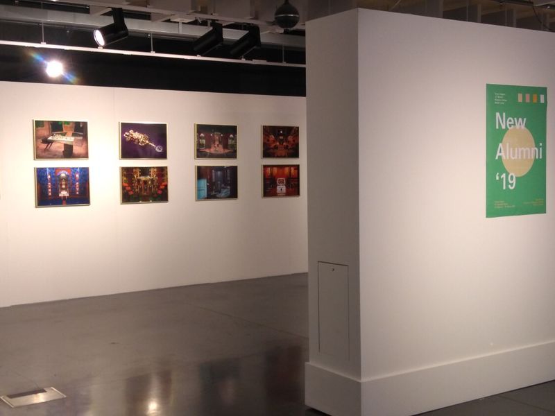 Artwork and architectural exhibits from New Alumni '19